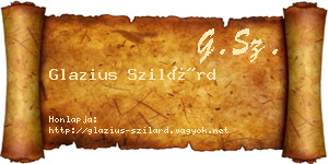 Glazius Szilárd névjegykártya